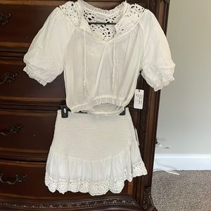 NWT Saylor 2 piece top and skirt set w/ crochet detail sz Small